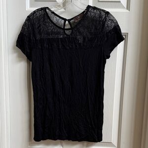 Fenn Wright Manson Black Lace Short Sleeve Top